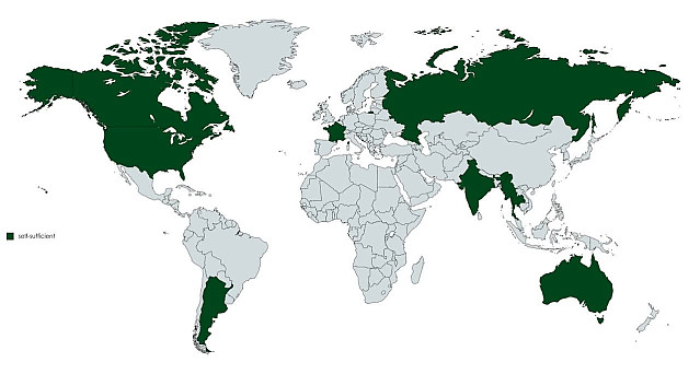 식량자급이 가능하다고 간주되는 나라들