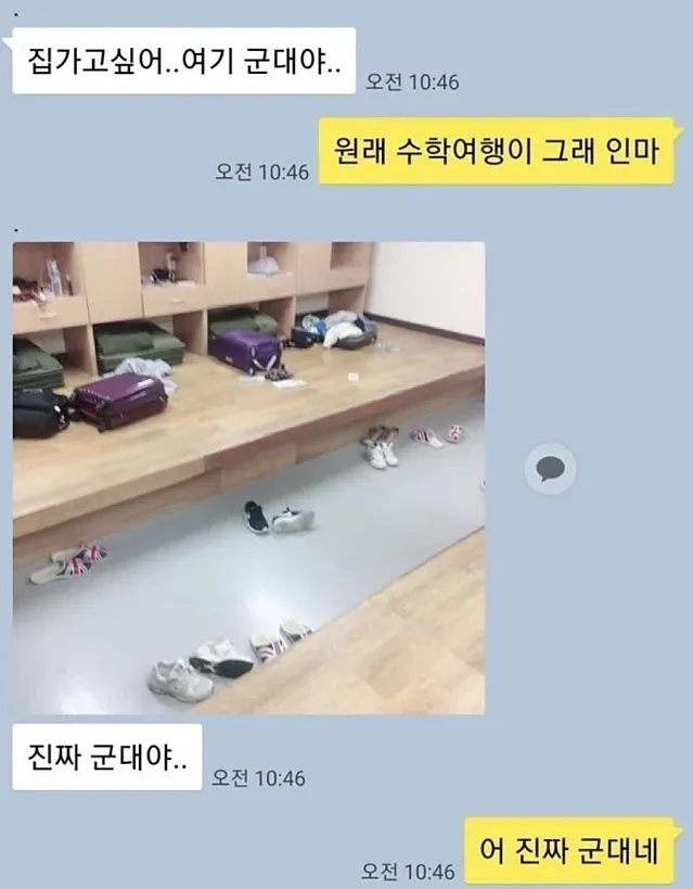 이게 군대야 수학여행이야