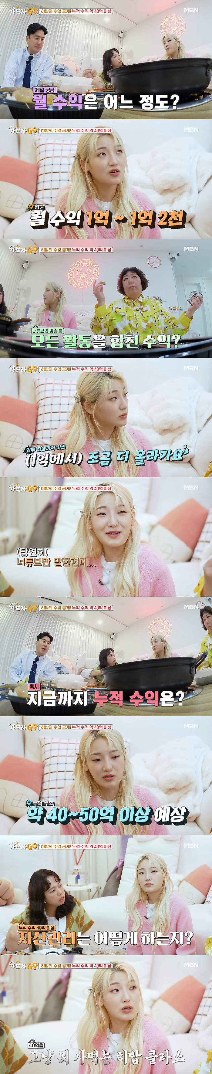 먹방 유튜버 히밥의 수익