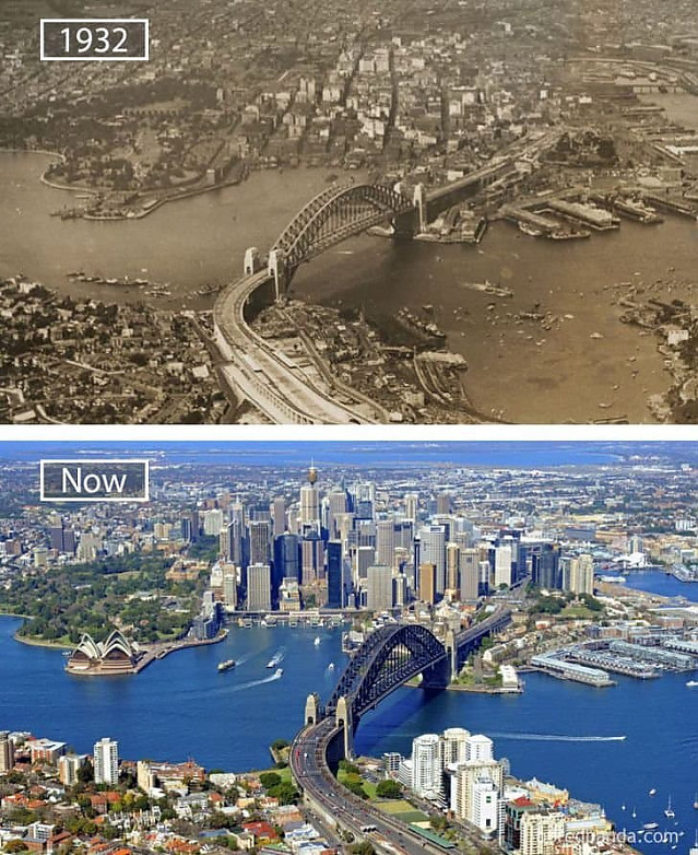 각 나라별 도시들의 과거 모습 vs 현재 모습