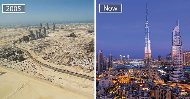 각 나라별 도시들의 과거 모습 vs 현재 모습